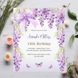 Wisteria purple butterfly bow birthday