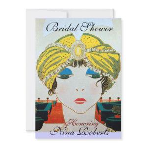 WOMAN WITH ORIENTAL YELLOW TURBAN BRIDAL SHOWER
