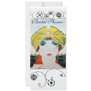 WOMAN WITH ORIENTAL YELLOW TURBAN BRIDAL SHOWER