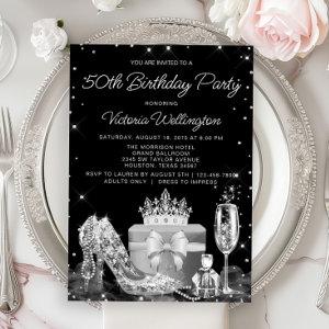 Womans Black Silver Shoe Any Number Birthday Party