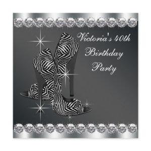 Womans Elegant Black 40th Birthday Party