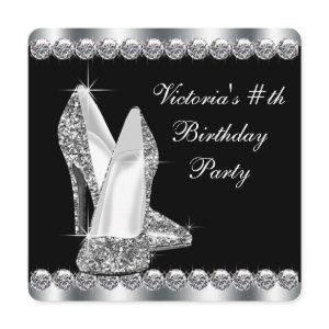 Womans Elegant Black Birthday Party