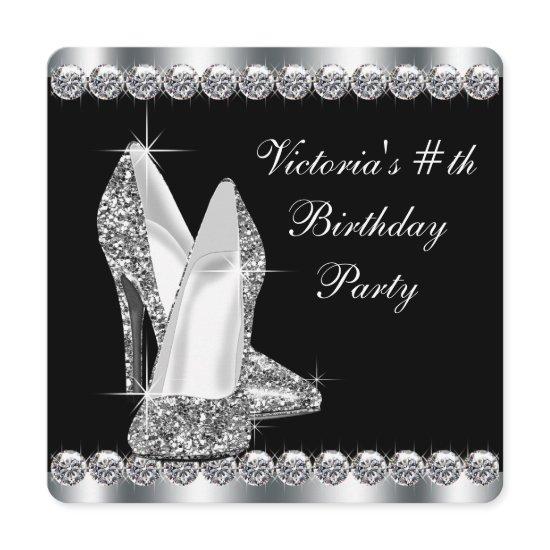 Womans Elegant Black Birthday Party