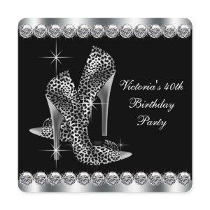 Womans Elegant Black Birthday Party