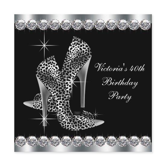 Womans Elegant Black Birthday Party