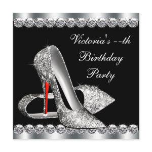 Womans Elegant Black Birthday Party