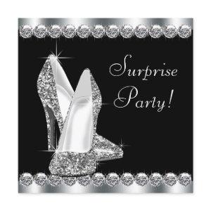 Womans Elegant Black Surprise Birthday Party