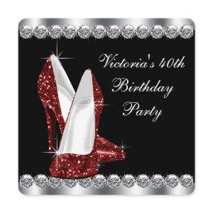Womans Elegant Ruby Red Birthday Party
