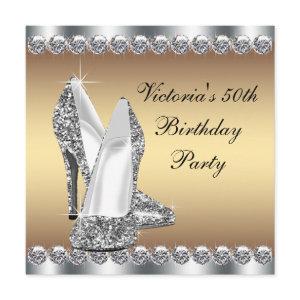Womans Gold 50th Birthday Party