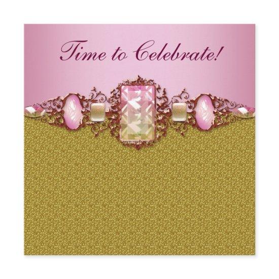 Womans Pink Gold Birthday Party