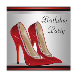 Womans Red High Heel Shoes Birthday Party