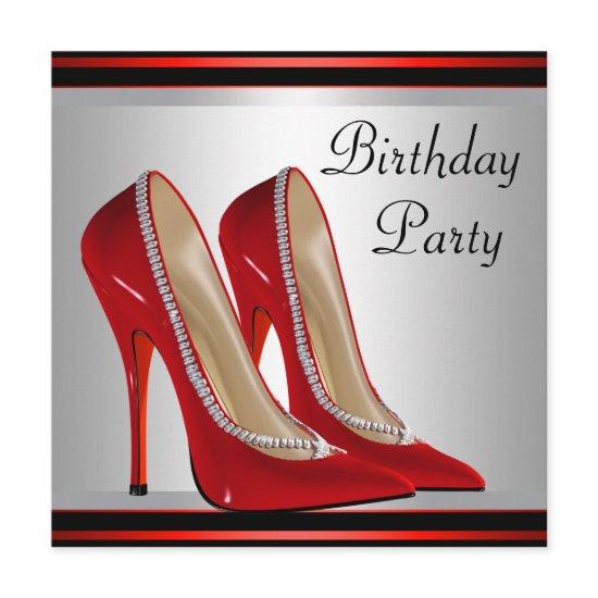 Womans Red High Heel Shoes Birthday Party