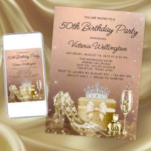 Womans Rose Gold Any Number Birthday Party