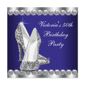Womans Royal Blue 50th Birthday Party