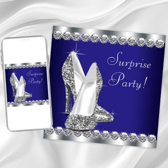 Womans Royal Blue Surprise Birthday Party