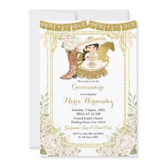 Wood Charro White Charra Quinceanera