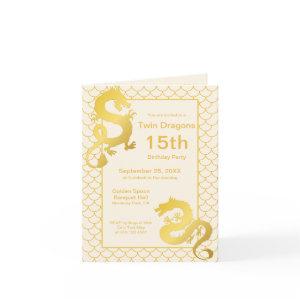 Year of the Dragon Gold Twin 15th Birthday Party