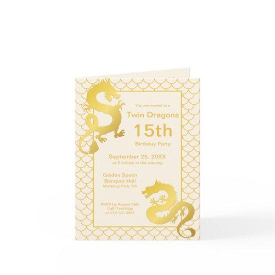 Year of the Dragon Gold Twin 15th Birthday Party