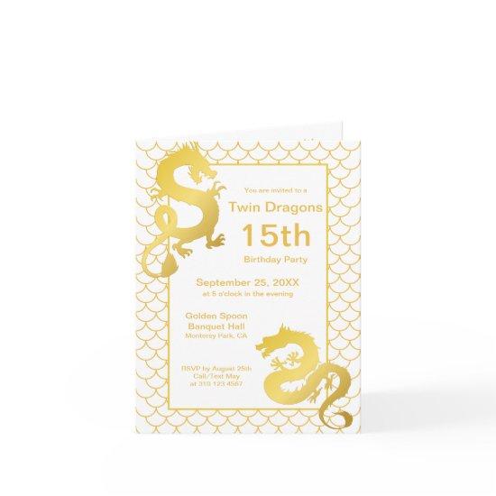 Year of the Dragon White Gold Twin 15th Birthday