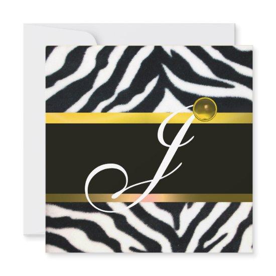 YELLOW BLACK WHITE ZEBRA FUR MONOGRAM,Topaz