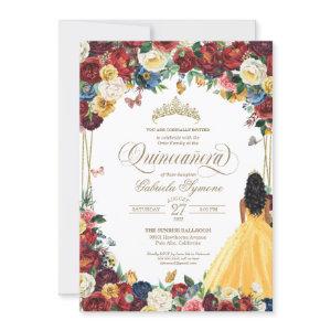 Yellow Butterfly Garden Elegant Floral Quinceanera
