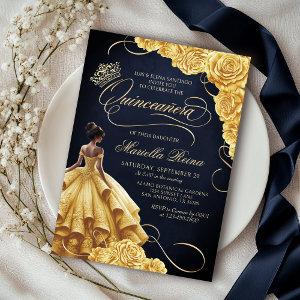 Yellow Floral Dress Quinceañera