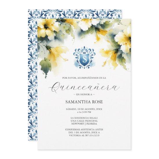 Yellow Floral Quinceanera