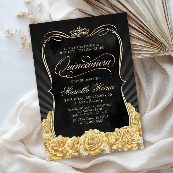 Yellow Gold Black Quinceañera