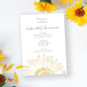 Yellow Graphic Sunflower Quinceanera