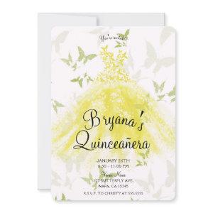 Yellow Green Butterfly Dance Dress Quinceañera