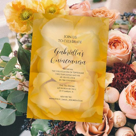 Yellow Rose Floral Quinceanera Party