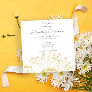 Yellow Sunflower Graphic Quinceanera Party
