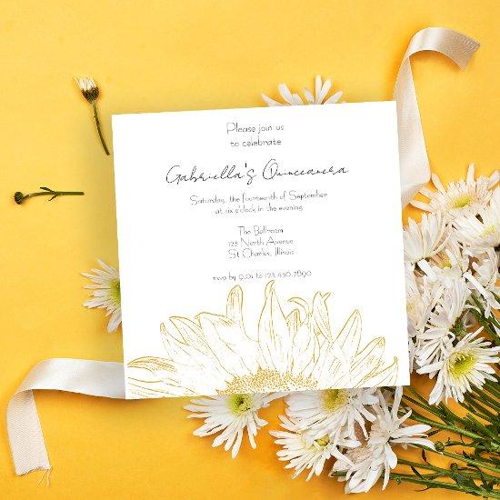 Yellow Sunflower Graphic Quinceanera Party