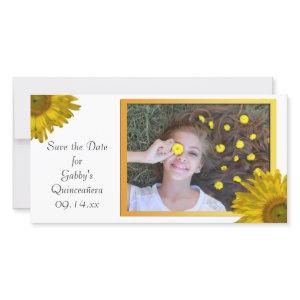 Yellow Sunflower Quinceanera Save the Date