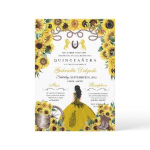 Yellow Sunflowers Western Charro Quinceanera