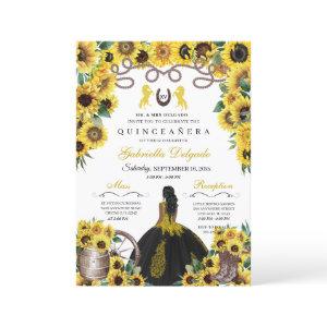 Yellow Sunflowers Western Charro Quinceanera