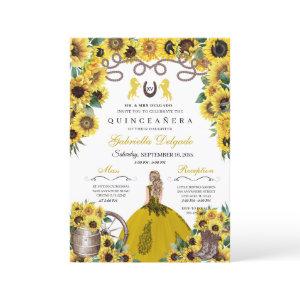 Yellow Sunflowers Western Charro Quinceanera