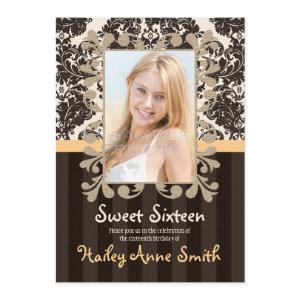 Yellow Vintage Lace Damask Sweet Sixteen