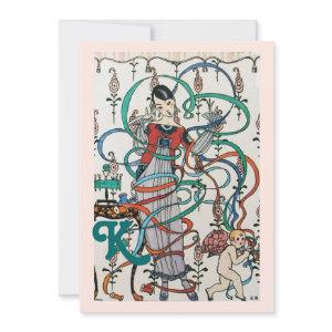 YOUNG GIRL,COLORFUL RIBBONS BRIDAL SHOWER MONOGRAM