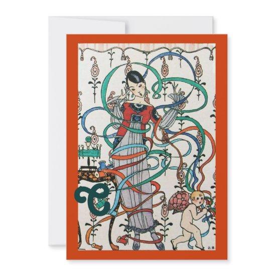 YOUNG GIRL,COLORFUL RIBBONS BRIDAL SHOWER MONOGRAM