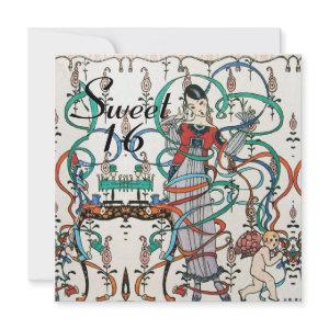 YOUNG GIRL ,COLORFUL RIBBONS SWEET 16  PARTY