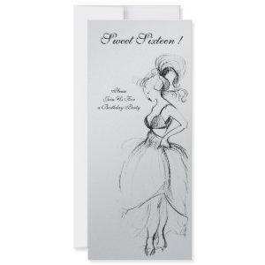 YOUNG GIRL SWEET 16 BIRTHDAY PARTY,Black Silver