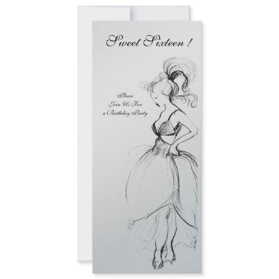 YOUNG GIRL SWEET 16 BIRTHDAY PARTY,Black Silver