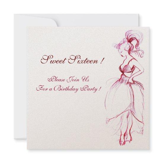 YOUNG GIRL SWEET 16 BIRTHDAY PARTY Red Pink White