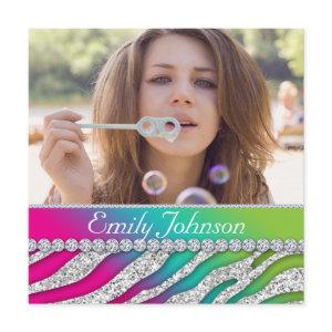 Zebra Bachelorette Party Pink Green Jewelry