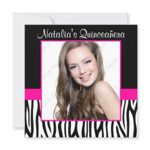 Zebra Hot Pink Photo Quinceanera