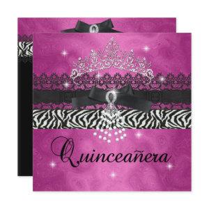 Zebra Quinceanera 15th Birthday Party Pink Black