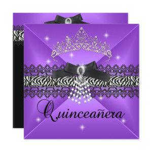 Zebra Quinceanera 15th Birthday Party Purple Black