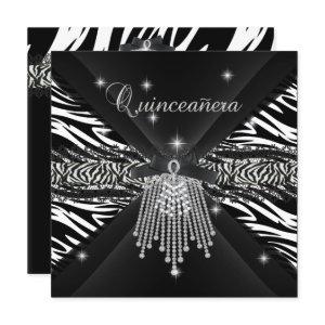 Zebra Quinceanera 15th White Black Zebra Lace 3
