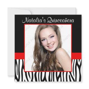 Zebra Red Photo Quinceanera